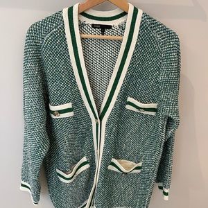 maje maitresse lurex knit cardigan